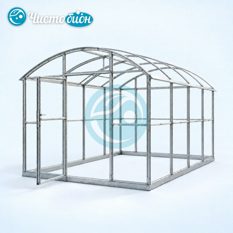 Каркас прямостенной теплицы 4x8 м, шаг 1 м