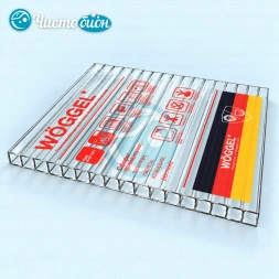 Сотовый поликарбонат WOGGEL 6 мм прозрачный, габариты листа 2.1x12 м